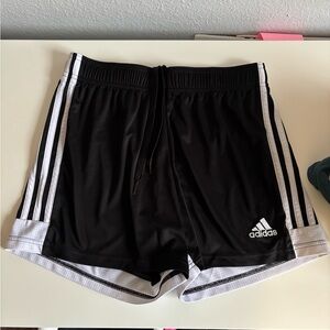 adidas Black Shorts with White Stripes